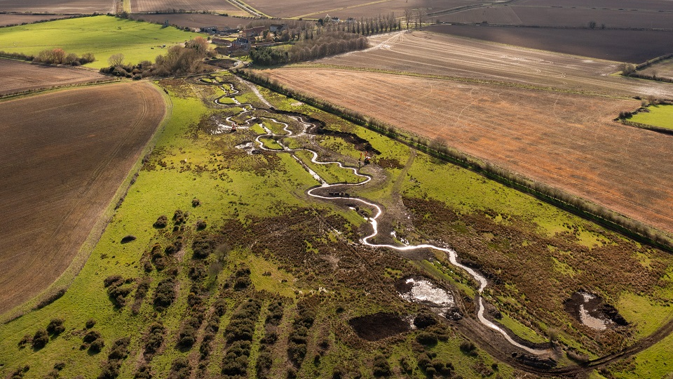 Drone image of the work at Pudding Norton. Picture credit: Josh Jaggard.