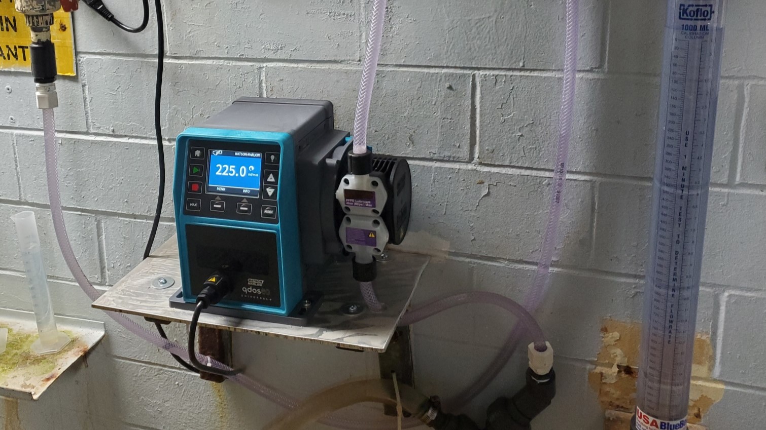 Qdos P60 pumphead in situ at the City of Oak Ridge water treatment plant