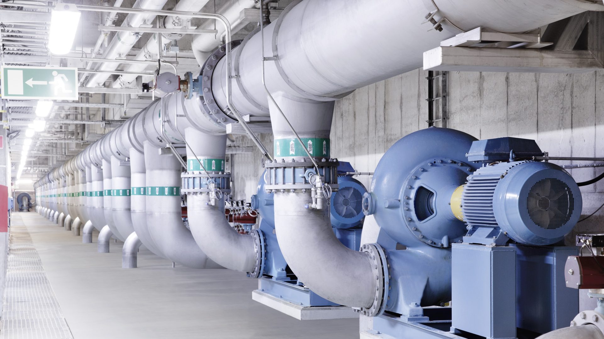 Pumps at Käppala wastewater treatment plant.
