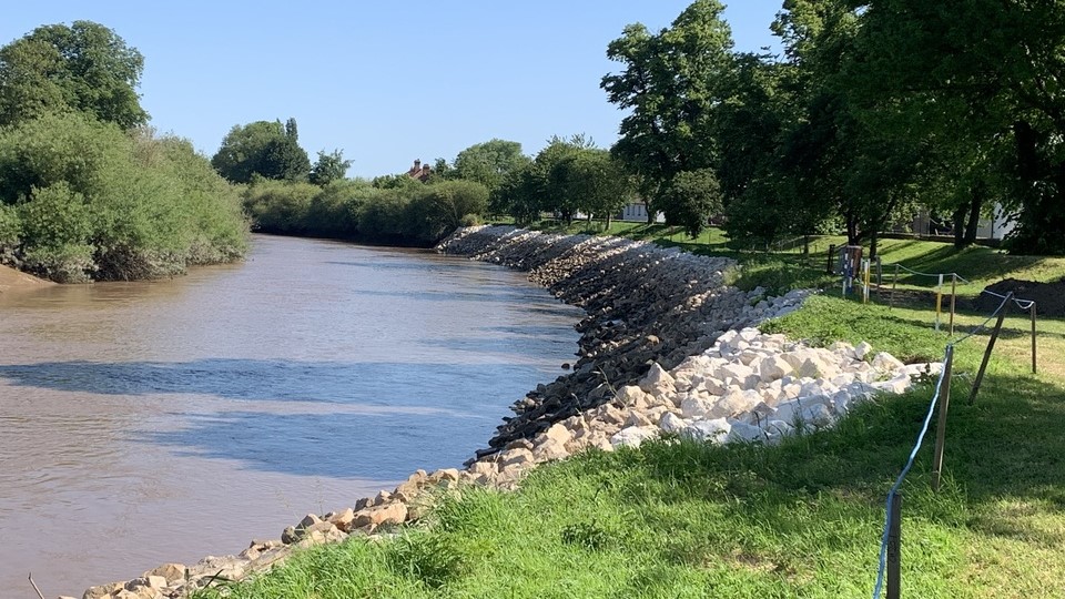 Rock armour in place at Airmyn