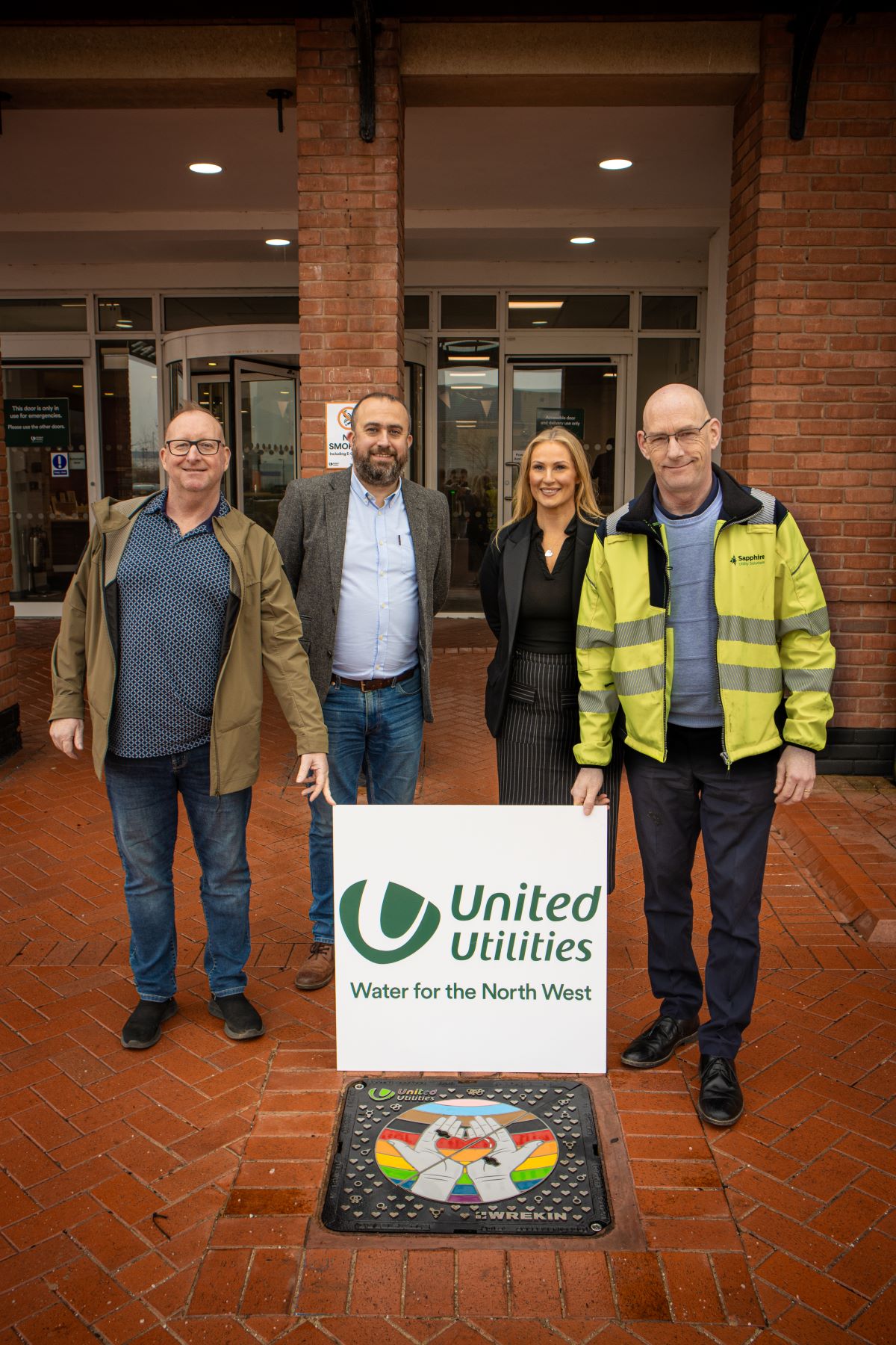 Sammy Nelson (United Utilities) Dave Sanders (Wrekin Products) Kayleigh Comfort (Instarmac) and Mark Robinson (Sapphire Utilities)