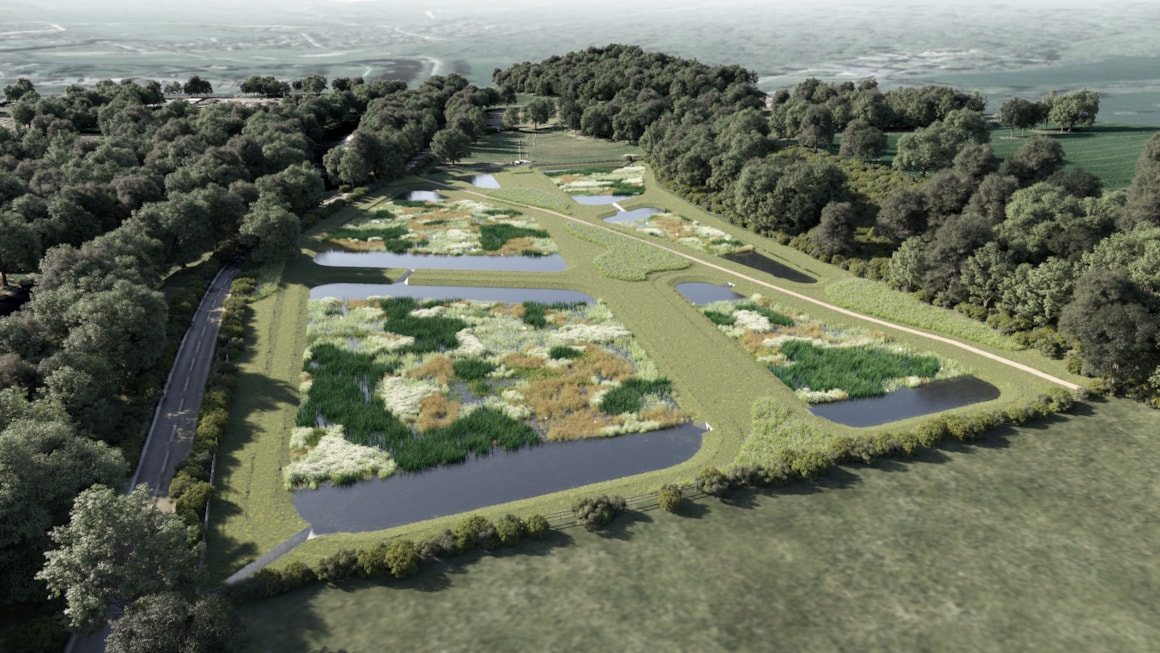 Artist impression of the new wetland in Ilkley