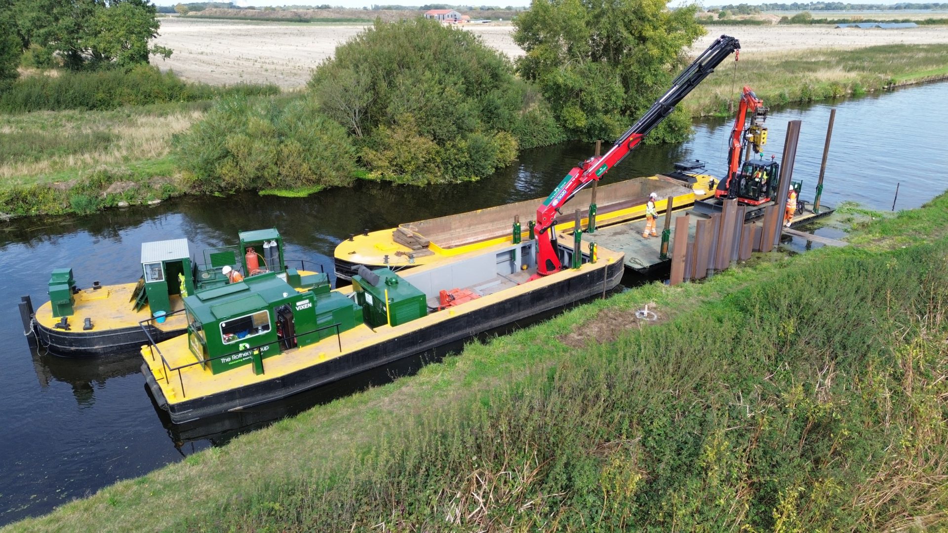 Aire Calder Navigation - Installation of Cantilever Piles